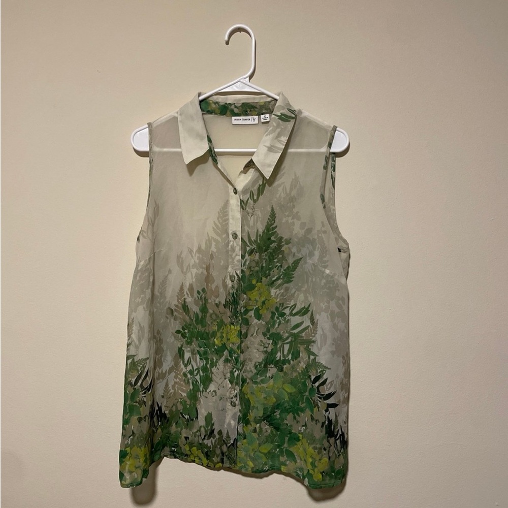 Susan Graver Sheer Button Down Shirt